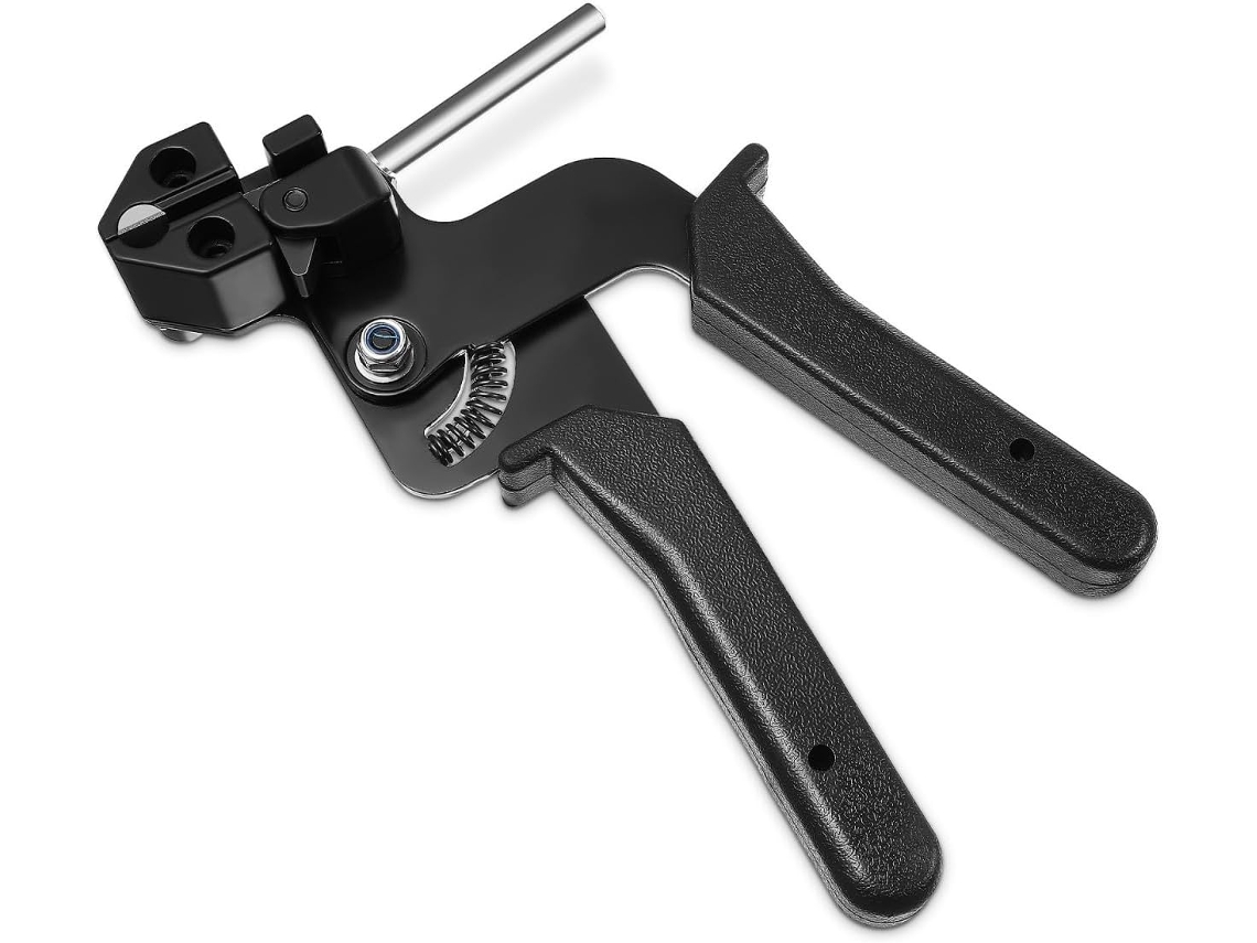 Alicate de aperto Kallory em aço inoxidável com função de corte e ajuste, ideal para ambientes domésticos e de escritório.