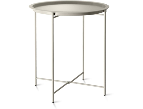 Bandeja De Bistrô Exterior De Aço Argila Somente De Mesa, Bandeja Removível Dobrável Topo Aço Revestido Em Pó Fosco Jardim De Negociação