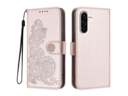 Capa Tipo Carteira De Couro Com Flor De Mandala E Alça Para Samsung Galaxy A36 5g