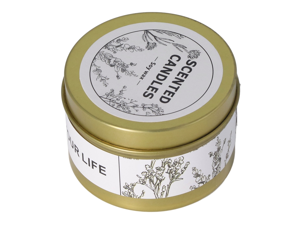 Vela perfumada WalshLXq de cera de soja sem fragrância para sala de estar, quarto, sala de jantar e banheiro, com aroma de jasmim branco e caixa dourada.