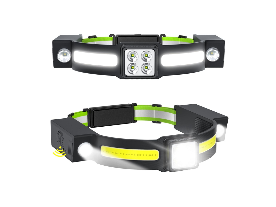 Lanterna De Cabeça Led Com Sensor De Movimento Recarregável