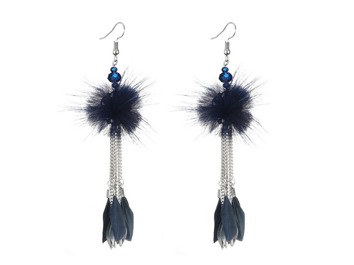 Brincos Plumas Borboletas Acessório Feminino