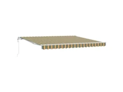 Toldo Retrátil Automático Verde E Amarelo Vidaxl Verde Poliéster (4 X 3.5 M)