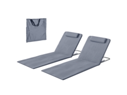 Esteiras Praia Encosto Reclinável 48x134cm Cinza