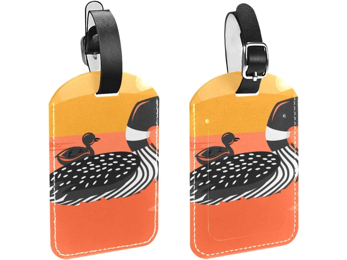 Conjunto De 2 Etiquetas Bagagem Exclusivas Em Couro Sintético Proteger Sua Privacidade