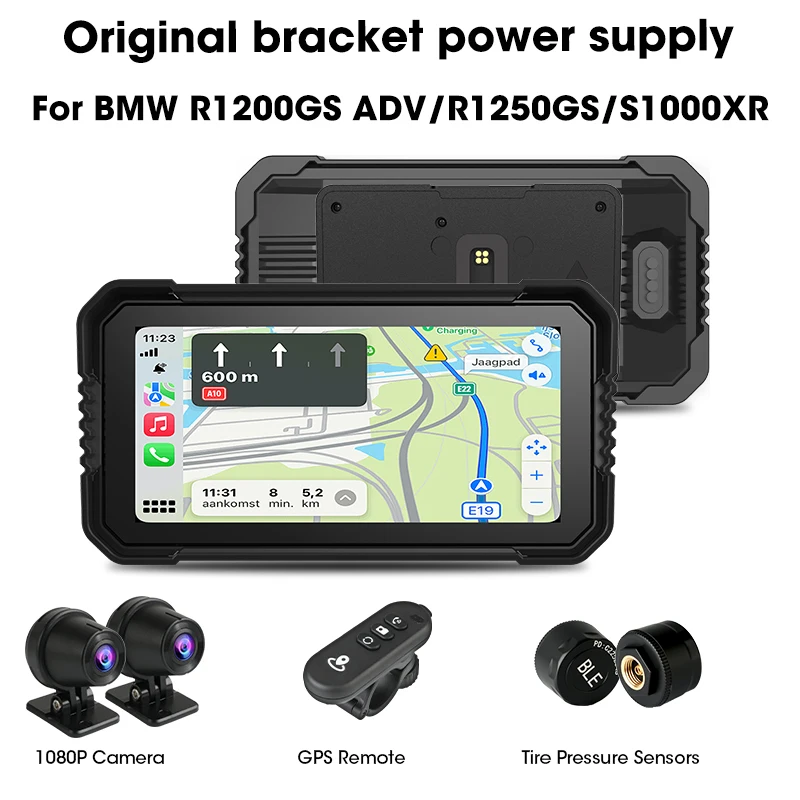Sistema De Navegação Para Motocicletas (6.25 Dvr-gps-tpms) De 6,25 Polegadas, À Prova D'água E Compatível Com Bmw.