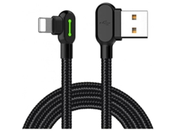 Cabo Usb em Ângulo Reto com Luz Led, Cabo de Carregamento em Nylon de 90 Graus, Carregador Usb Rápido Reversível, Compatível com AQUAFORGE