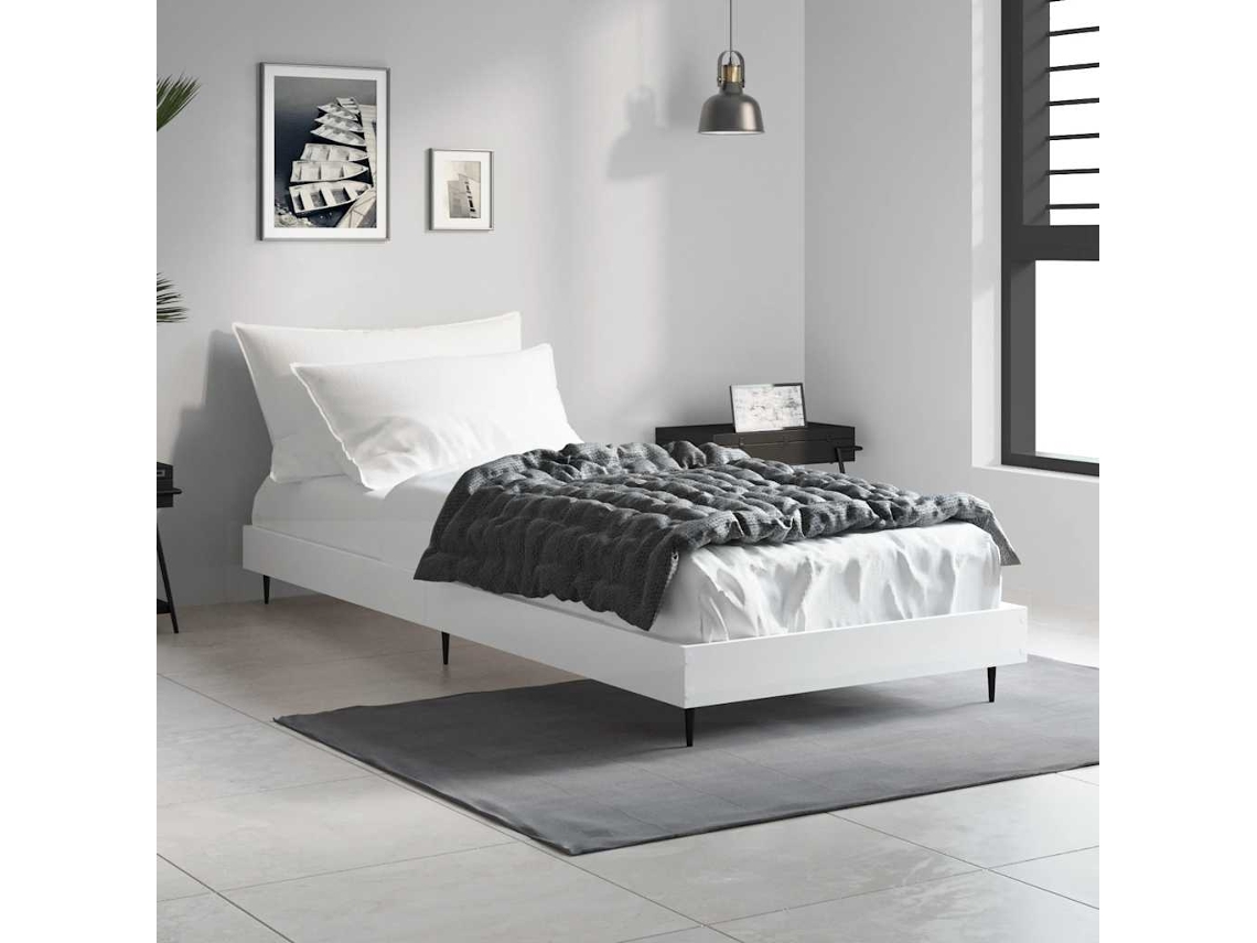 Estrutura De Cama 75x190 Cm Derivados De Madeira Branco