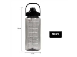(preta) Garrafa De Água Esportiva De Plástico De Grande Capacidade Com Alça Retrátil E Escala De Tempo, Recipiente Ecológico De 2 Litros.