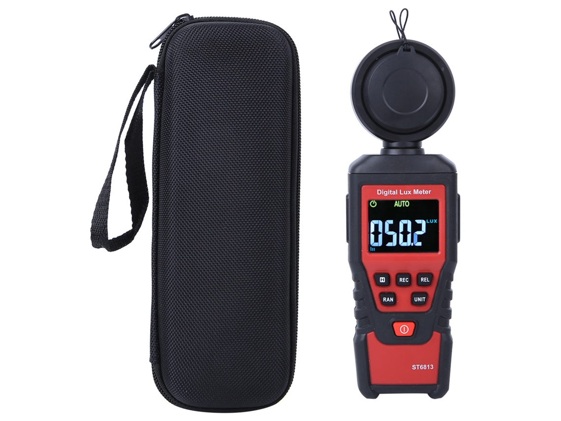 Medidor de Iluminância Portátil Digital LCD 1-100000 lx, Função Max/Min, Armazenamento, Auto Desligamento S/MARCA