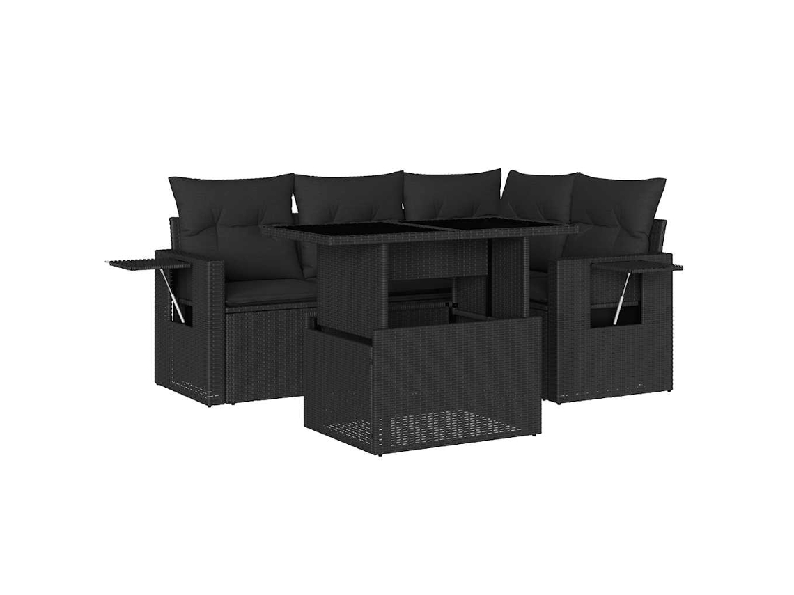 Garden Sofa Set, Garden Sofa Sets Vidaxl Preto Rattan / Vime (n/a)