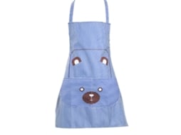 Avental de Cozinha Listrado com Bolso Estilo Cartoon Fofo Unissex em Poliéster (azul) | S/MARCA