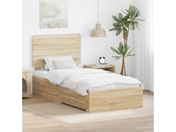 Vidaxl Estrutura Da Cama Com Cabeceira Carvalho Sonoma 100 X 200 Cm