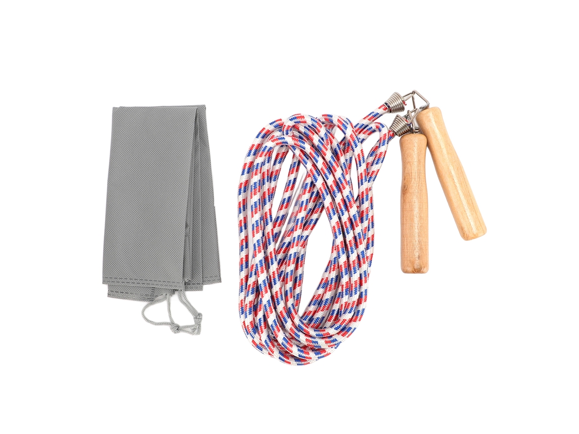 Rebe-corda De Salto Longo Para Crianças E Adultos Corda De Skipping Multijogador Com Cabo De Madeira 10m/32.8ft Para Esportes Ao Ar Livre Festa Escola