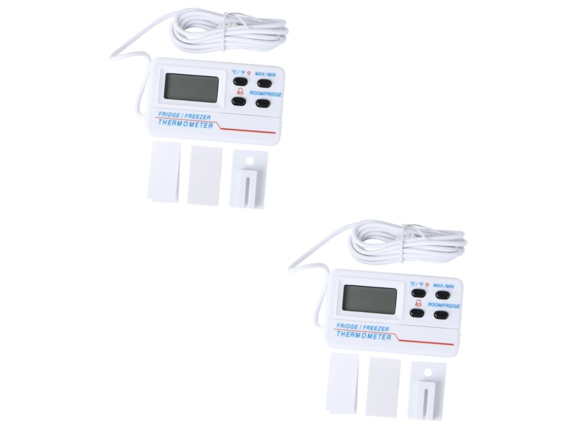 Termômetro Digital Amosfun, Pacote Com 2 Unidades, Para Uso Interno E Externo Em Geladeiras, Com Alarme De Temperatura