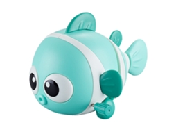 Mali brinquedo de Relógio Peixe Caricatura Educativo Interativo Andar Balançar Cauda Verde para Bebê