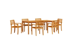 Conjunto 9 Conjunto De Jardim Vidaxl Castanho Madeira De Acácia Maciça (200 X 100 X 74 Cm)