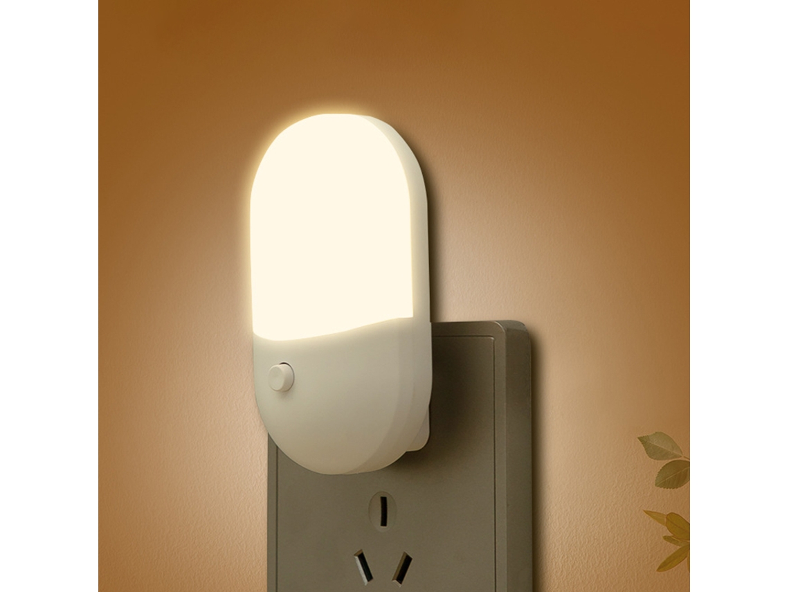 (branco) Mini Luz Noturna Led Com Interruptor Para Proteger Seus Olhos.