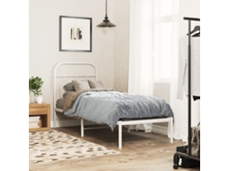 Vidaxl Estrutura de Cama Sem Colchão com Cabeceira 75x190 Cm Branco