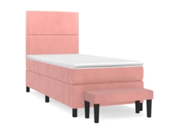 Cama com Molas/colchão 90x200 Cm Veludo Rosa MAISON EXCLUSIVE