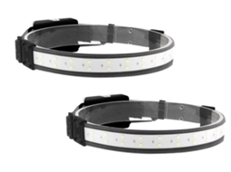 Farol Pacote com 2 Led Farol de Feixe Largo de 220 Lanterna Leve Faixa de Cabeça de 3 Modos Preta TURMIN