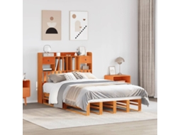 Vidaxl Cama Com Estante Sem Colchão 135x190 Cm Pinho Maciço
