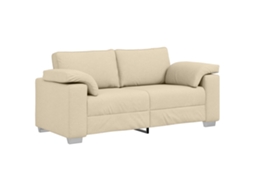Sofá Creme Moderno Para Três Vidaxl Cream Polyester