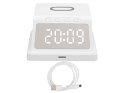 Carregador Sem Fio EOOCOO com 15W, relógio digital e alarme