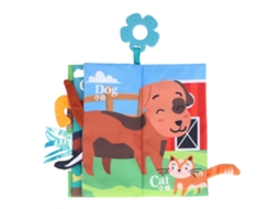 Primerox livro de Tecido para Bebê Animais Desenho Animado Cores Vibrantes Habilidade Cognitiva