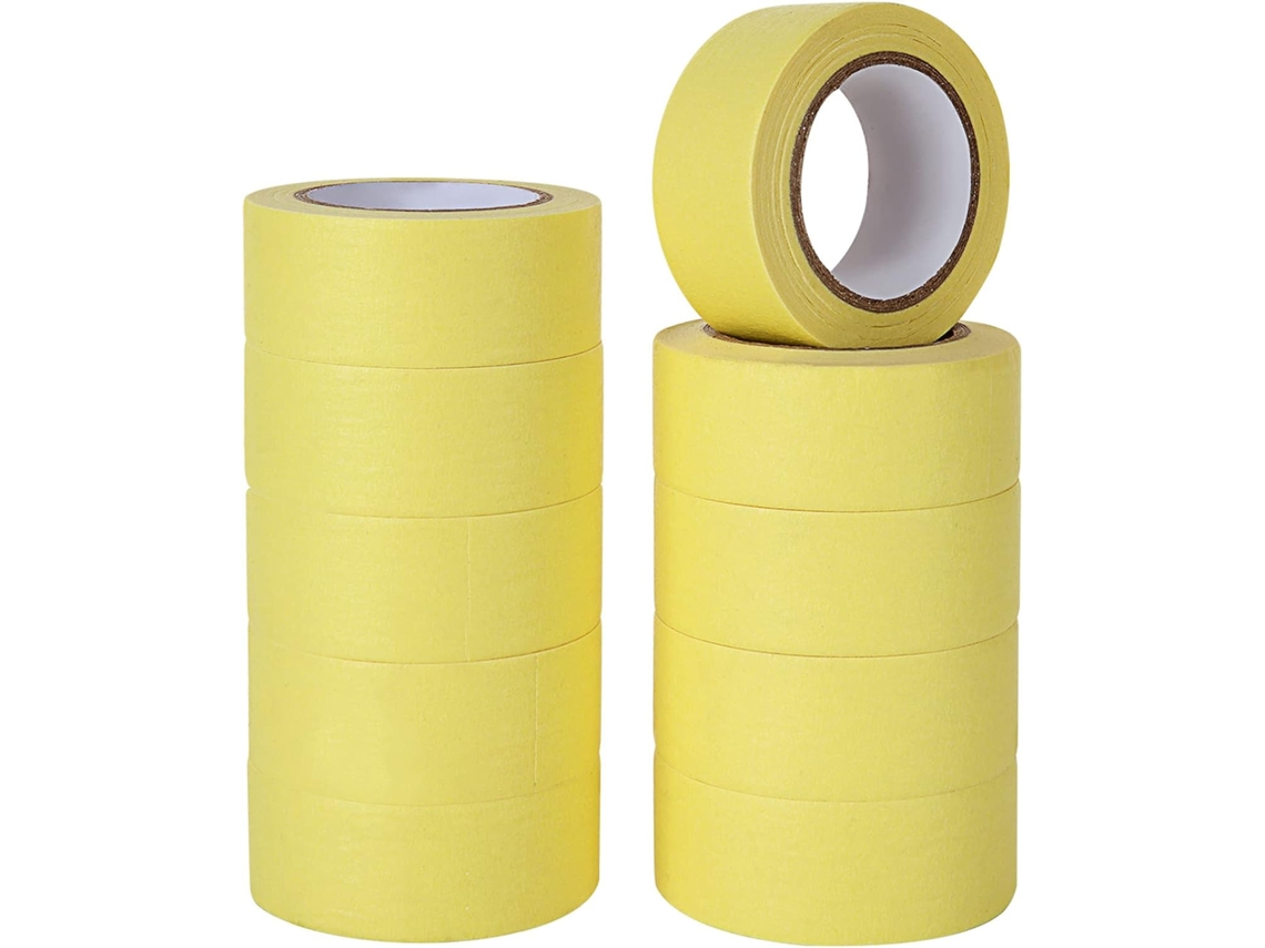 Pacote com 5 fitas adesivas para pintura, 30 mm x 50 m x 5, resistente a UV, fita adesiva amarela Slowmoose para pintura e artesanato