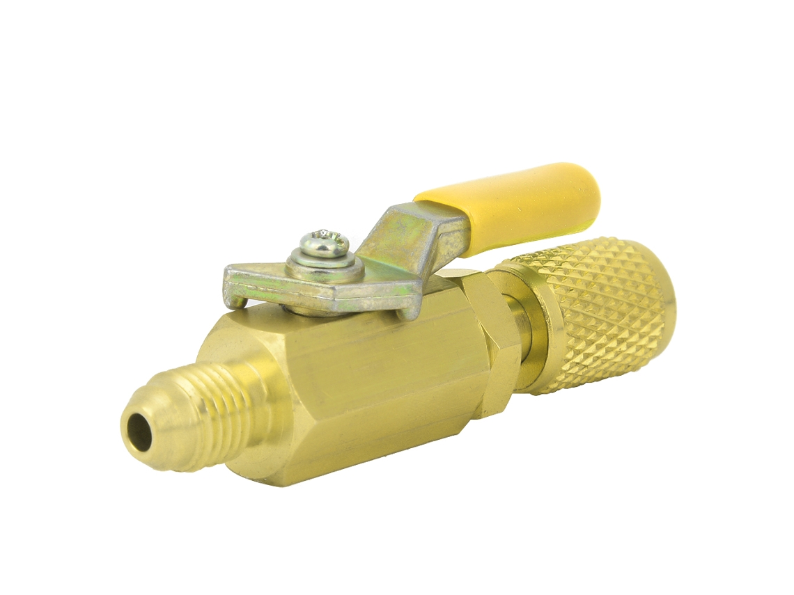 Válvula De Corte Manual Reta Em Latão De 1/4" Laxiscreed Para Refrigerantes R410a/r134a