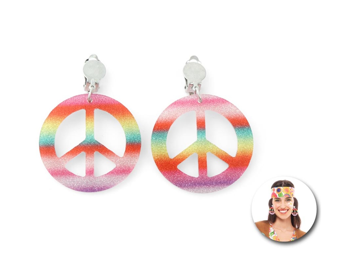 Brincos Hippie Multicoloridos Brilhantes