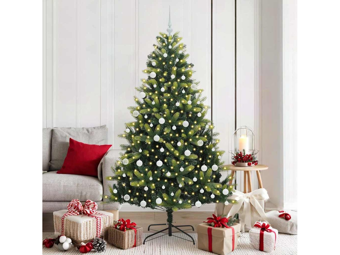 Vidaxl Árvore De Natal Artificial Articulada 300 Leds Verde 180 Cm
