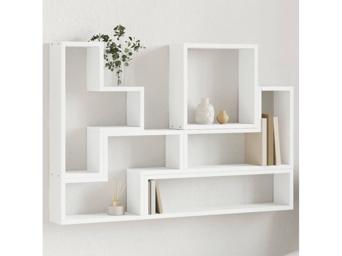 Vidaxl Estante De Parede 96x12x64 Cm Contraplacado Branco