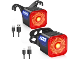Lanterna Traseira De Bicicleta Com Display Led, Recarregável Via