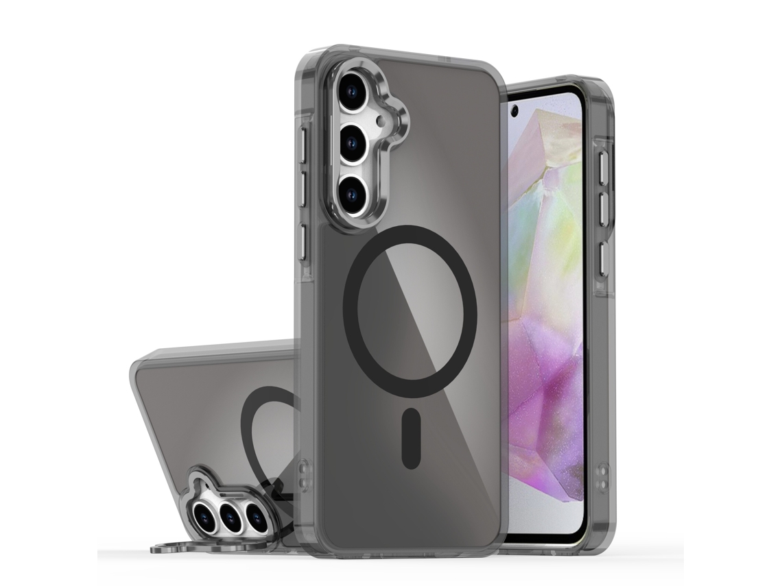 Capa Magnética Para Celular Com Estampa Camaleão De Sombras Brilhantes E Suporte Anti-queda.preto modelo De Suporte De Lente - A16