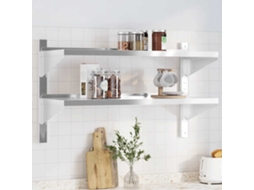 Vidaxl Estante Parede 2 Prateleiras 100x40x60 Cm Aço Inoxidável Prata