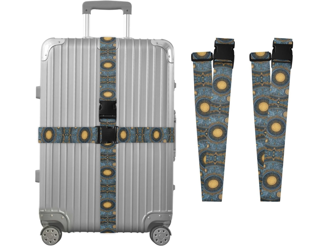 Conjunto De 2 Cintas Bagagem Personalizadas Com Constelações Do Zodíaco E Fivelas Ajustáveis Para Malas