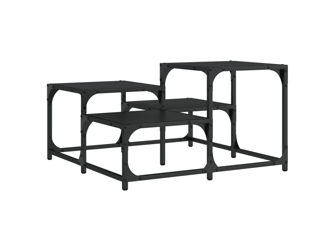 Coffee Table, Coffee Tables Vidaxl Preto Madeira Processada (68 X 68 X 40 Cm)