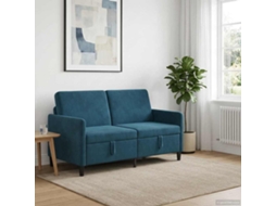 Vidaxl Sofa Com Armazenamento Azul 152 X 78 X 87 Cm Poliéster