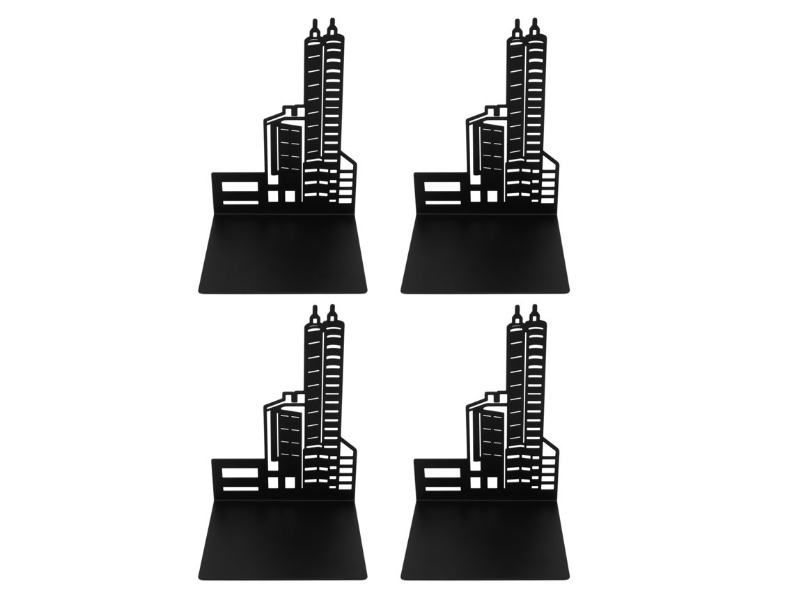 Suportes para livros em estilo arquitetônico, conjunto de 4 peças, resistentes e transparentes, com 4 bases antiderrapantes.