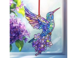 Conjunto De 2 Peças, Decoração De Janela Vidro Colorida Com Pingente Pássaro, Ideal Para Família, Amigos E Entusiastas De Pássaros. Estilo 6