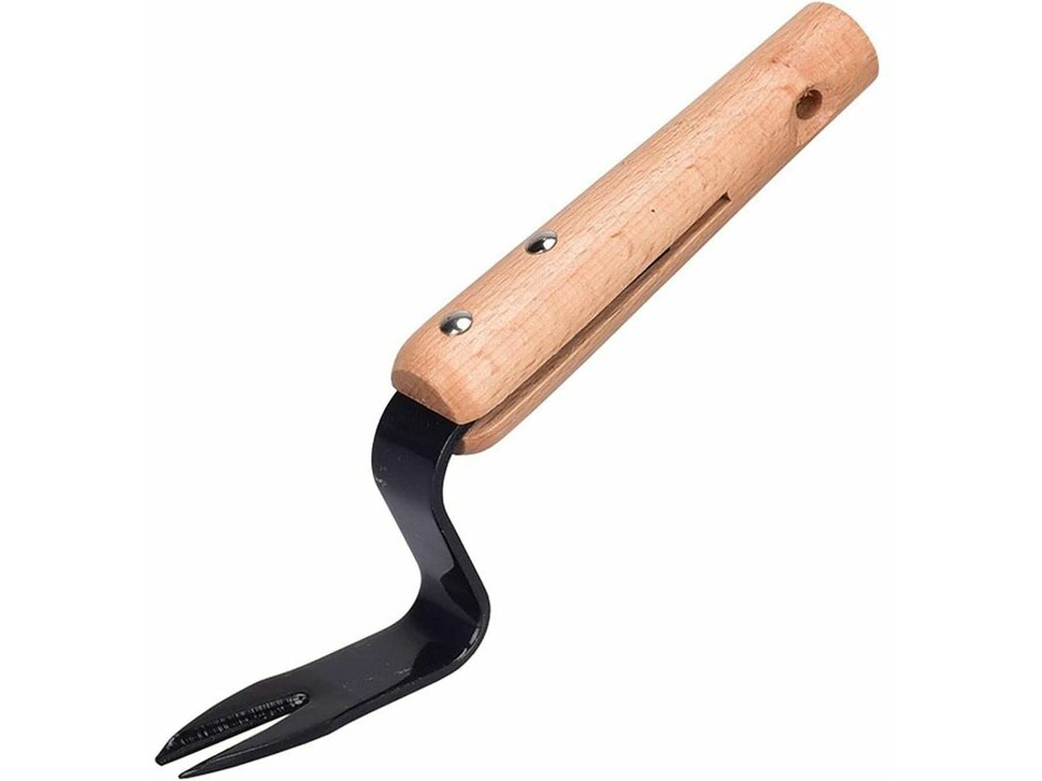 Capinador manual AQUAFORGE, de aço carbono com cabo de madeira para remoção rápida de ervas