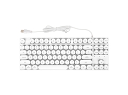 Aetheria teclado Gamer Mecânico com Fio 87 Teclas Usb Iluminação Colorida Ergonômico Branco