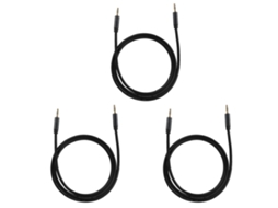 3 Cabos Aux 3.5mm Masculino Masculino Áudio Para Mp3 E Celular 1m, Cores Opcionais Luz Dourada
