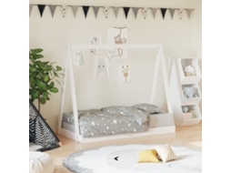 Vidaxl Estrutura De Cama Infantil 70x140 Cm Pinho Maciço Branco