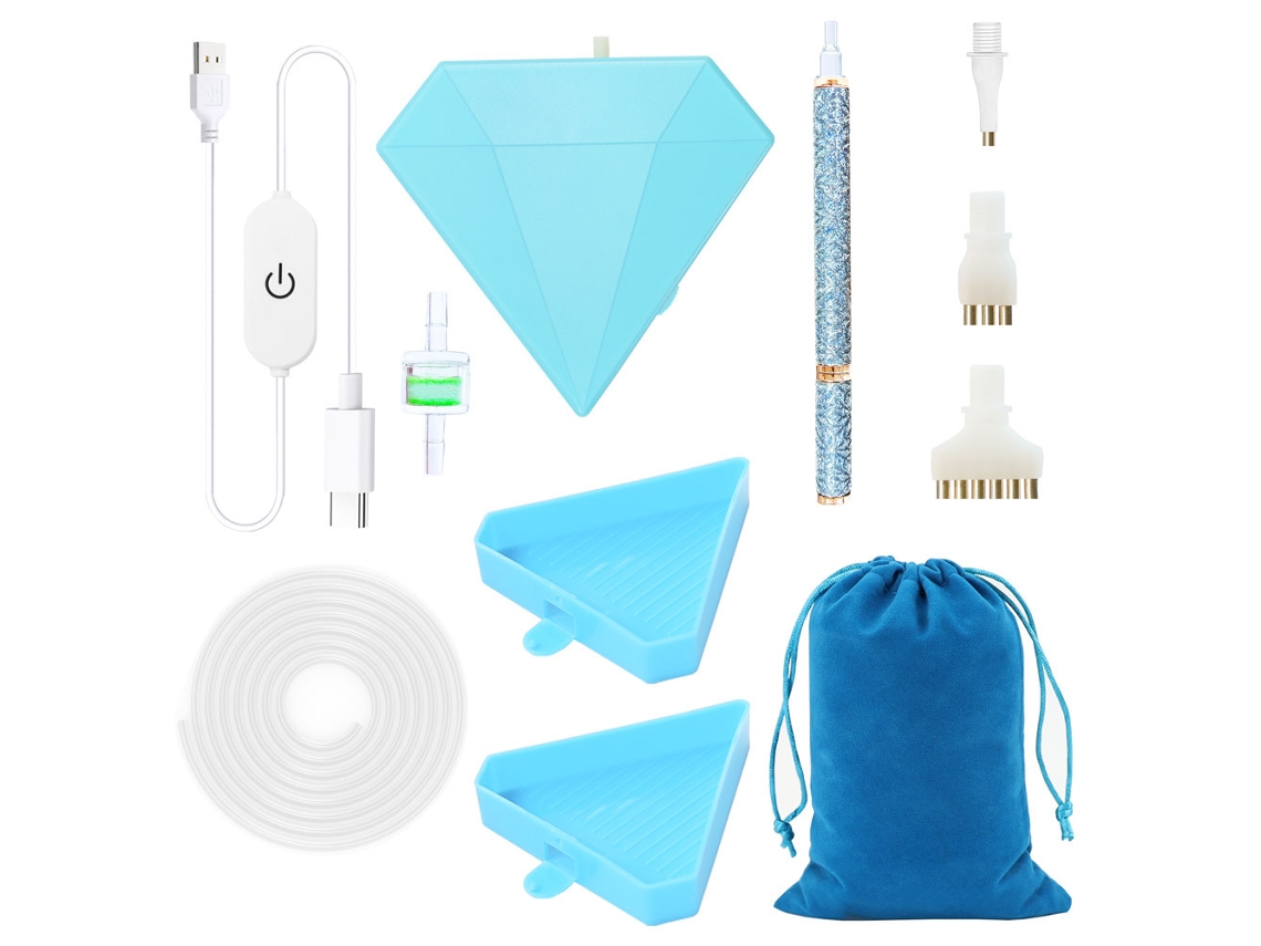 Caneta Elétrica Portátil Usb Para Pintura De Diamantes,velocidade Ajustável Com Bandeja De Armazenamento Digitallab (azul, Estilo 3)