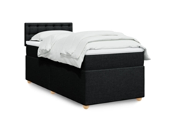 Vidaxl Cama Com Molas/colchão 100x200 Cm Tecido Preto