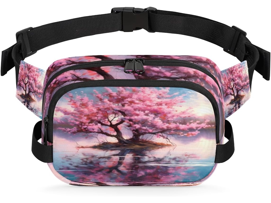 Pochete com Estampa Floral Aquarelada de Árvores 22 8 X 6 3 X 15 5 Cm Estampa Flo Impermeável de Alta Qualidad
