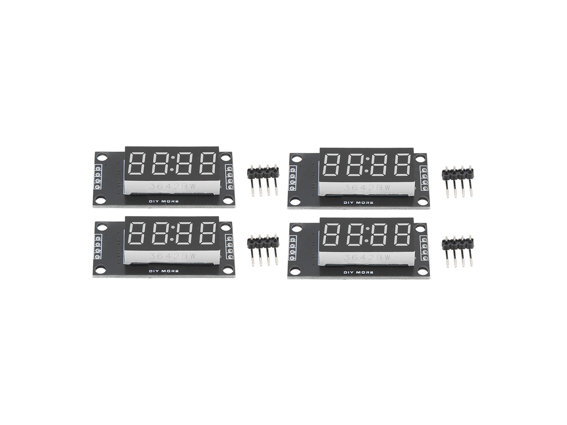 4 Conjuntos Módulo Display Tubo Digital Led 4 Dígitos 7 Segmentos 0.36 Polegadas Chip Tm1637 Verde S/MARCA